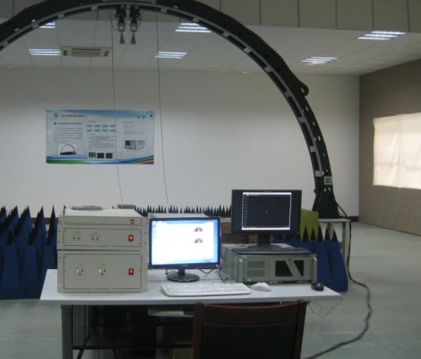 Shielding effectiveness test — Keysight vector network analyzer in anechoic chamber